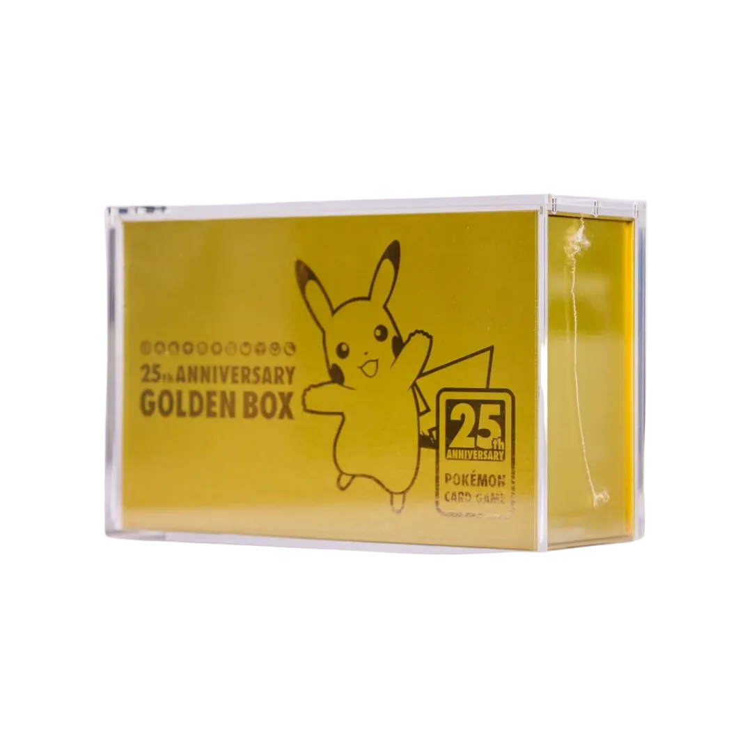 Pokémon Japanese 25th Anniversary Golden Box Acrylic Display Case – Magnetic Lid, UV Protection
