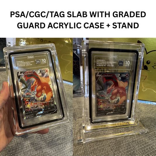 PSA / CGC / TAG Slab Acrylic Case with Graded Guard & Stand