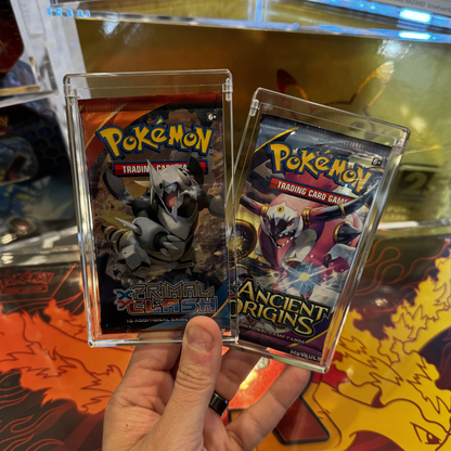 M2VAULT Pokémon English Booster Pack Acrylic Display Case – Magnetic Lid, UV Protection 97%+