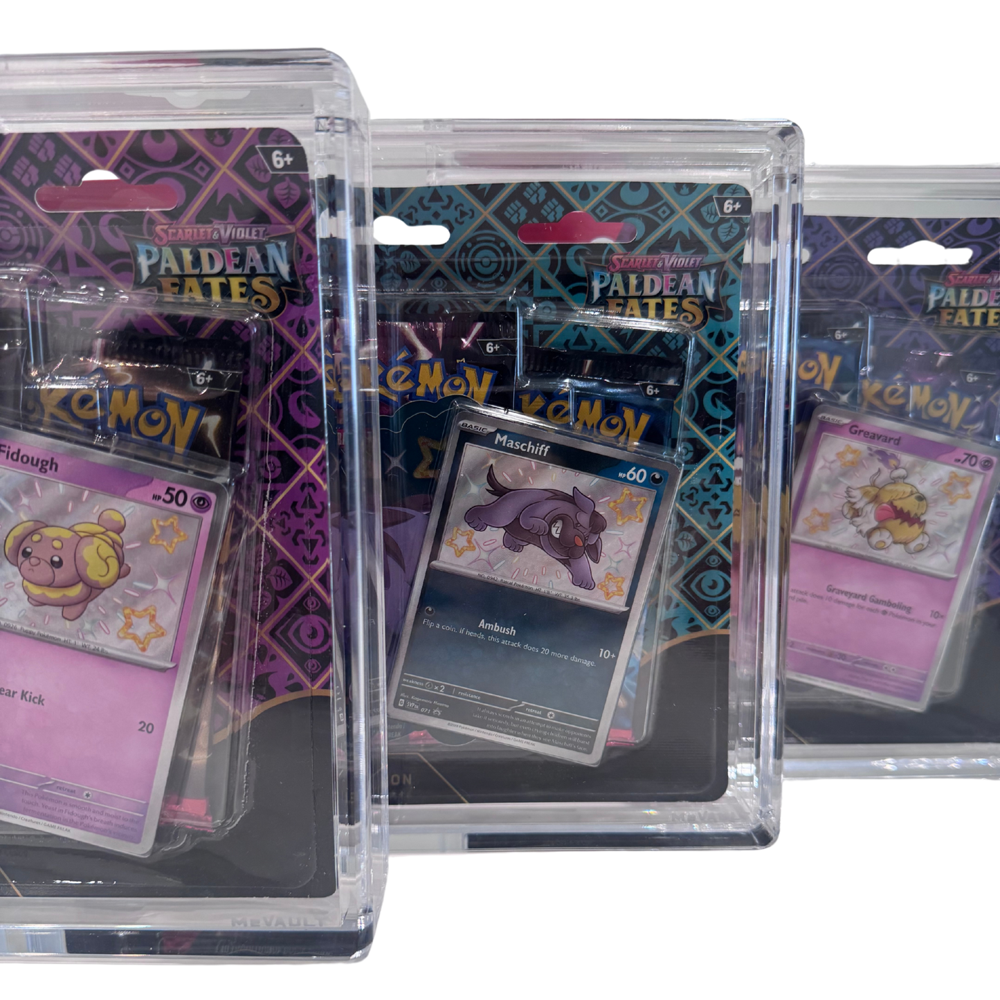 Pokémon 3-Pack Blister Acrylic Display Case – Magnetic Lid, UV Protection | Triple Blister Pack Protector