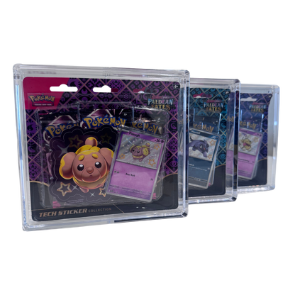 Pokémon 3-Pack Blister Acrylic Display Case – Magnetic Lid, UV Protection | Triple Blister Pack Protector