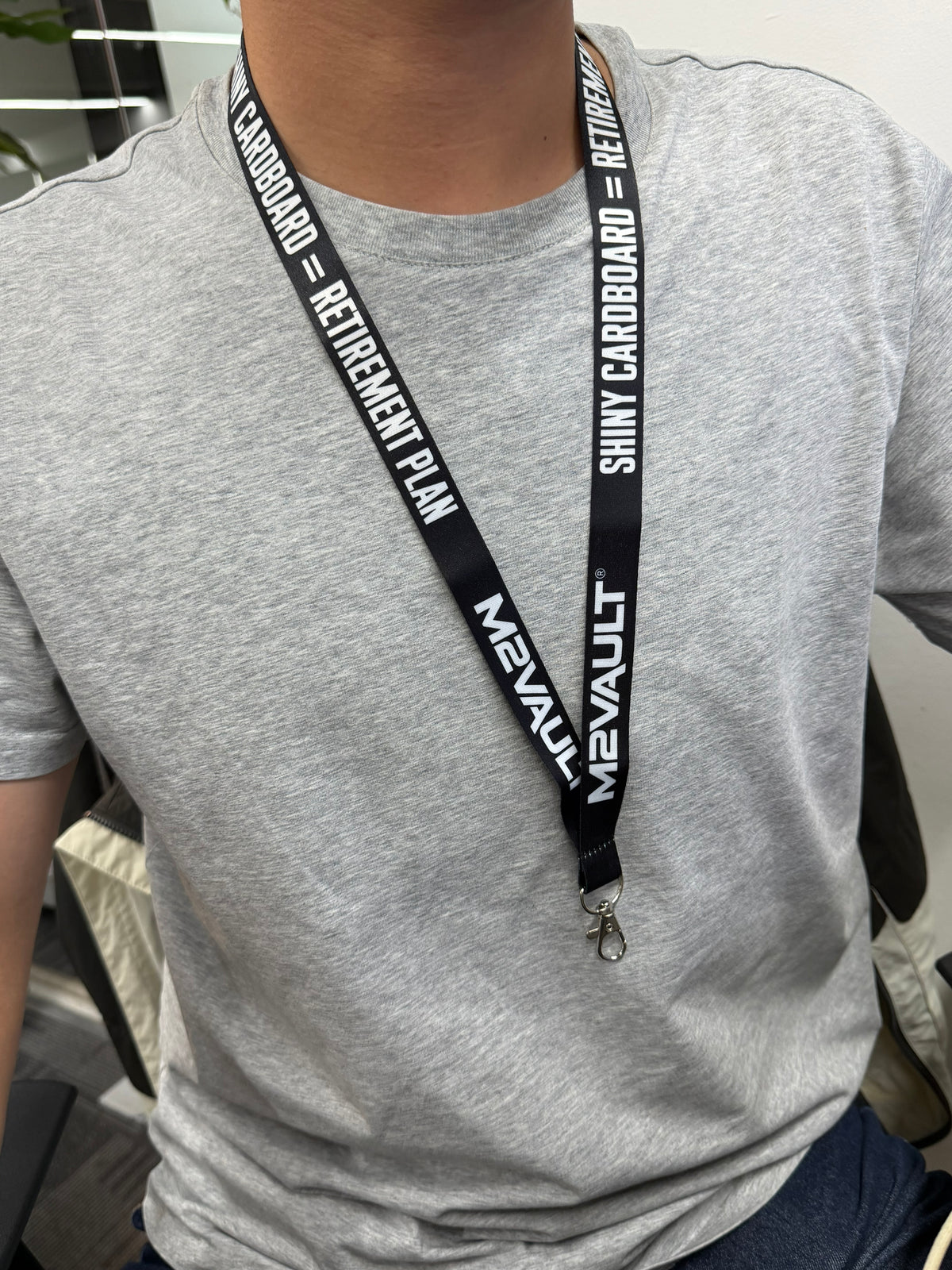M2VAULT Collector Lanyard – Shiny Cardboard = Retirement Plan
