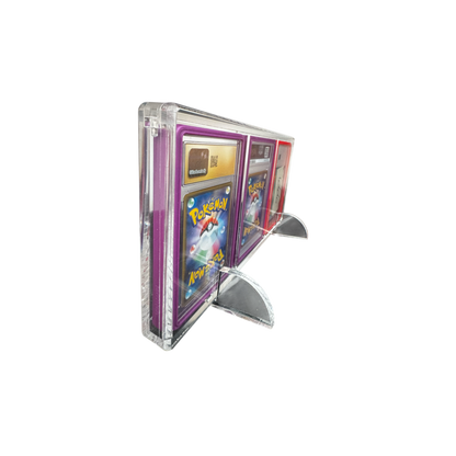 3 Slot PSA/TAG/CGC Slab Acrylic Case (Graded Guards) w/ Stand