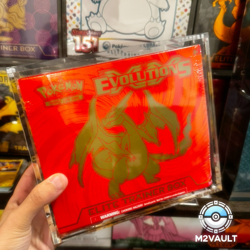 Pokemon TCG acrylic display case for Elite Trainer Box — M2VAULT 8mm cast acrylic