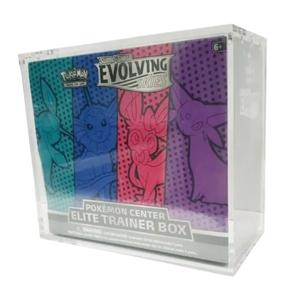 ETB acrylic case for Pokémon TCG — M2VAULT magnetic lid display case fits all Elite Trainer Boxes